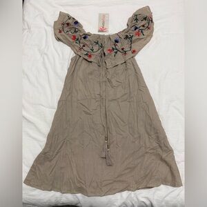 Embroidered Off-Shoulder Dress